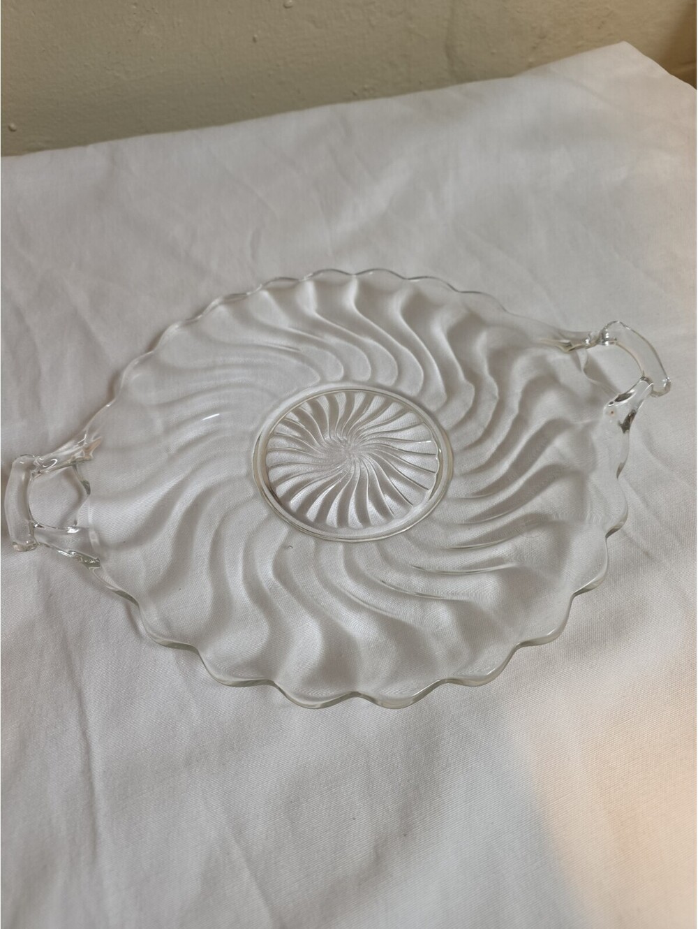 Fostoria Glass Colony 2 Handled Serving Plate  9 3/4"